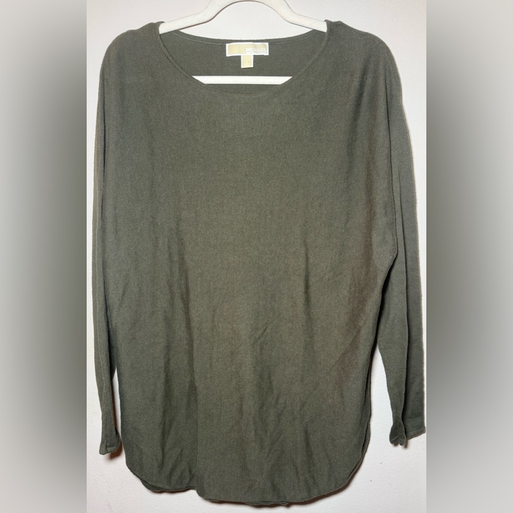 Michael Kors Olive Knit Top size Large NWOT